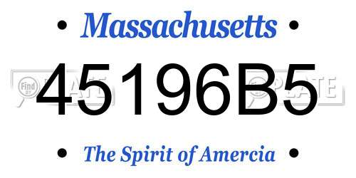 45196B5 Massachusetts License Plate