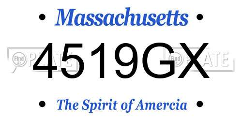 4519GX Massachusetts License Plate