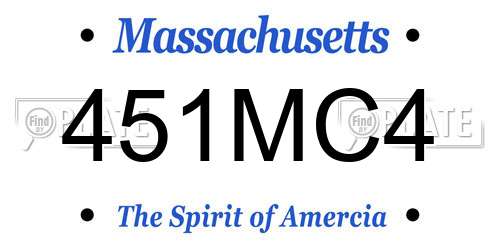 451MC4 Massachusetts License Plate