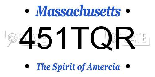 451TQR Massachusetts License Plate