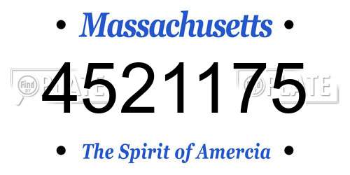 4521175 Massachusetts License Plate