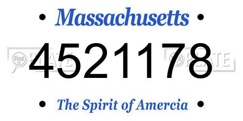 4521178 Massachusetts License Plate