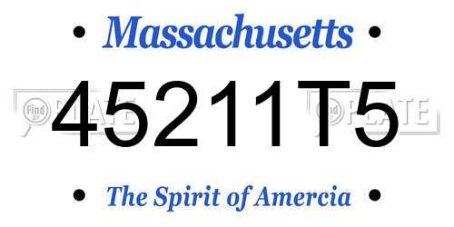 45211T5 Massachusetts License Plate