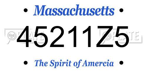 45211Z5 Massachusetts License Plate