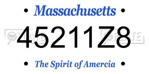 45211Z8 Massachusetts License Plate