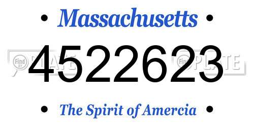 4522623 Massachusetts License Plate