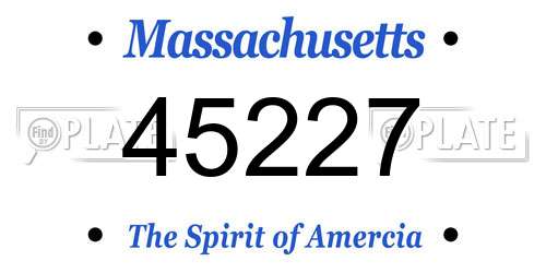 45227 Massachusetts License Plate