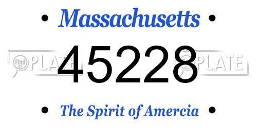 45228 Massachusetts License Plate