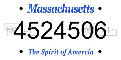 4524506 Massachusetts License Plate