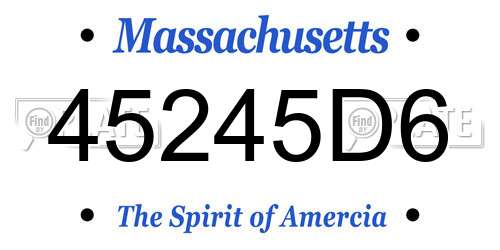 45245D6 Massachusetts License Plate