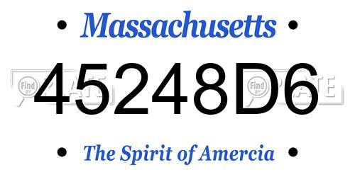 45248D6 Massachusetts License Plate