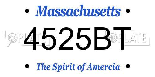4525BT Massachusetts License Plate