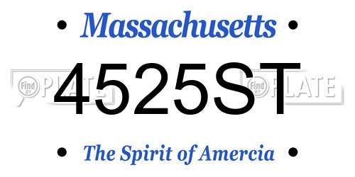 4525ST Massachusetts License Plate