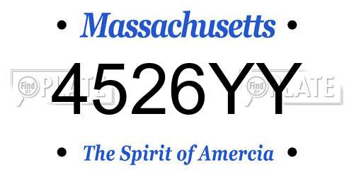 4526YY Massachusetts License Plate
