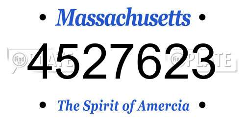 4527623 Massachusetts License Plate