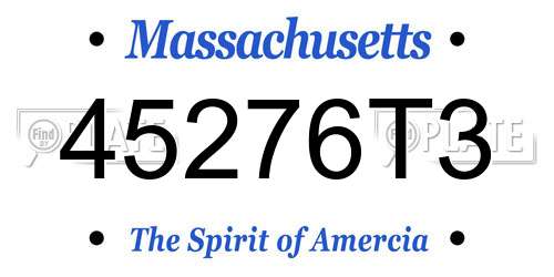 45276T3 Massachusetts License Plate