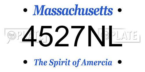 4527NL Massachusetts License Plate