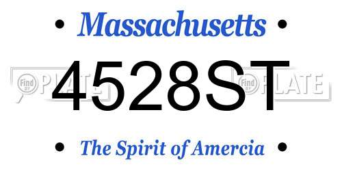 4528ST Massachusetts License Plate