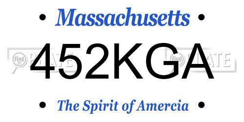 452KGA Massachusetts License Plate