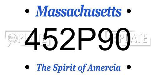 452P90 Massachusetts License Plate