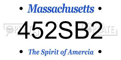 452SB2 Massachusetts License Plate
