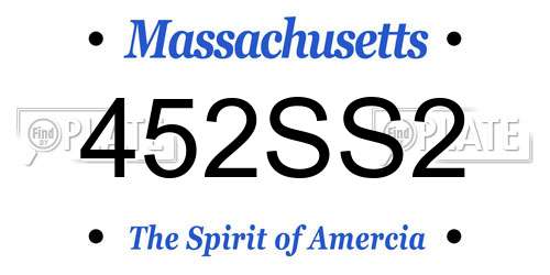 452SS2 Massachusetts License Plate