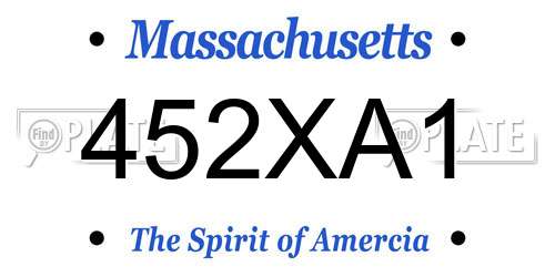 452XA1 Massachusetts License Plate