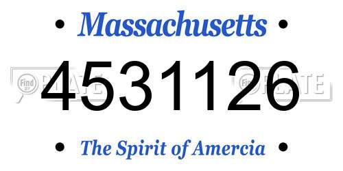 4531126 Massachusetts License Plate