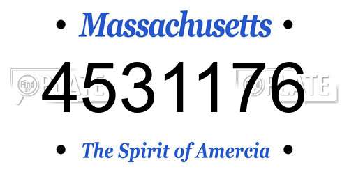 4531176 Massachusetts License Plate