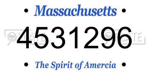 4531296 Massachusetts License Plate