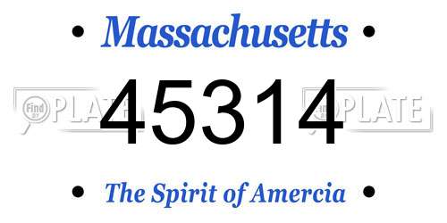 45314 Massachusetts License Plate
