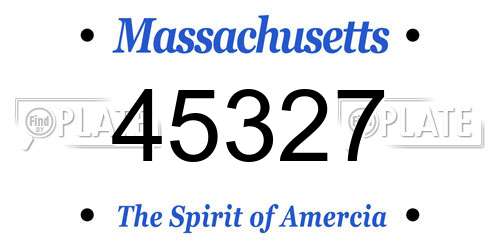 45327 Massachusetts License Plate