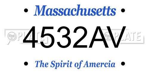 4532AV Massachusetts License Plate