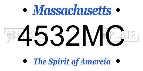 4532MC Massachusetts License Plate