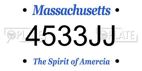 4533JJ Massachusetts License Plate