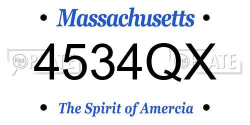4534QX Massachusetts License Plate