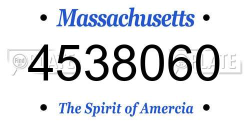 4538060 Massachusetts License Plate