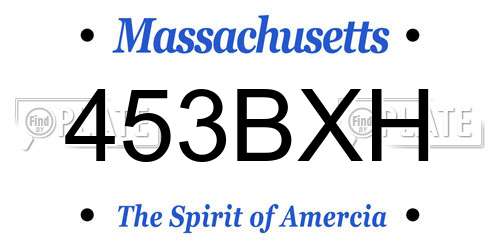 453BXH Massachusetts License Plate