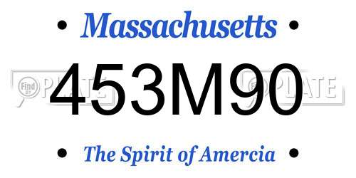 453M90 Massachusetts License Plate