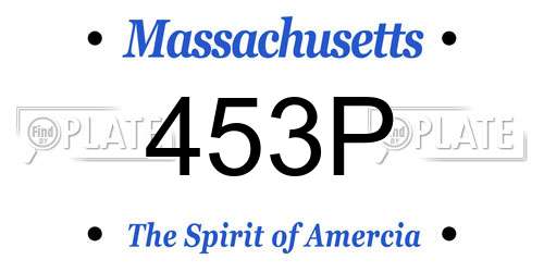 453P Massachusetts License Plate