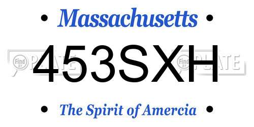453SXH Massachusetts License Plate