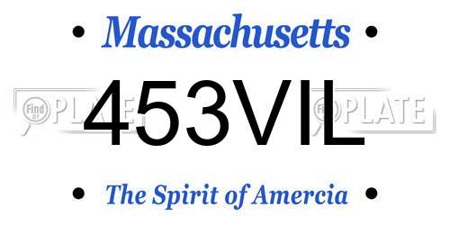 453VIL Massachusetts License Plate