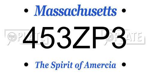 453ZP3 Massachusetts License Plate