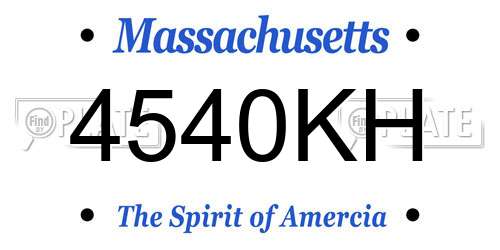 4540KH Massachusetts License Plate