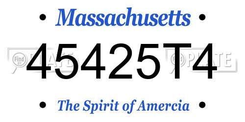 45425T4 Massachusetts License Plate
