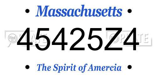 45425Z4 Massachusetts License Plate