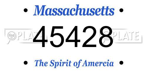 45428 Massachusetts License Plate