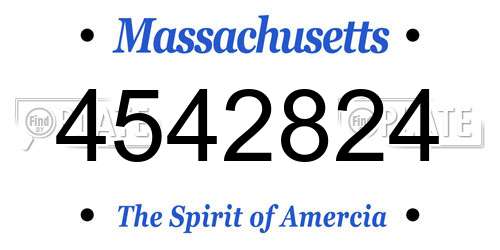 4542824 Massachusetts License Plate