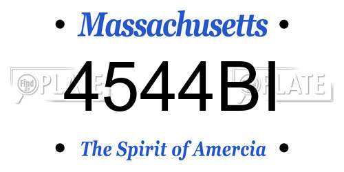 4544BI Massachusetts License Plate