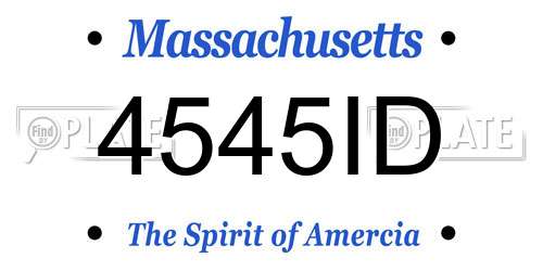 4545ID Massachusetts License Plate
